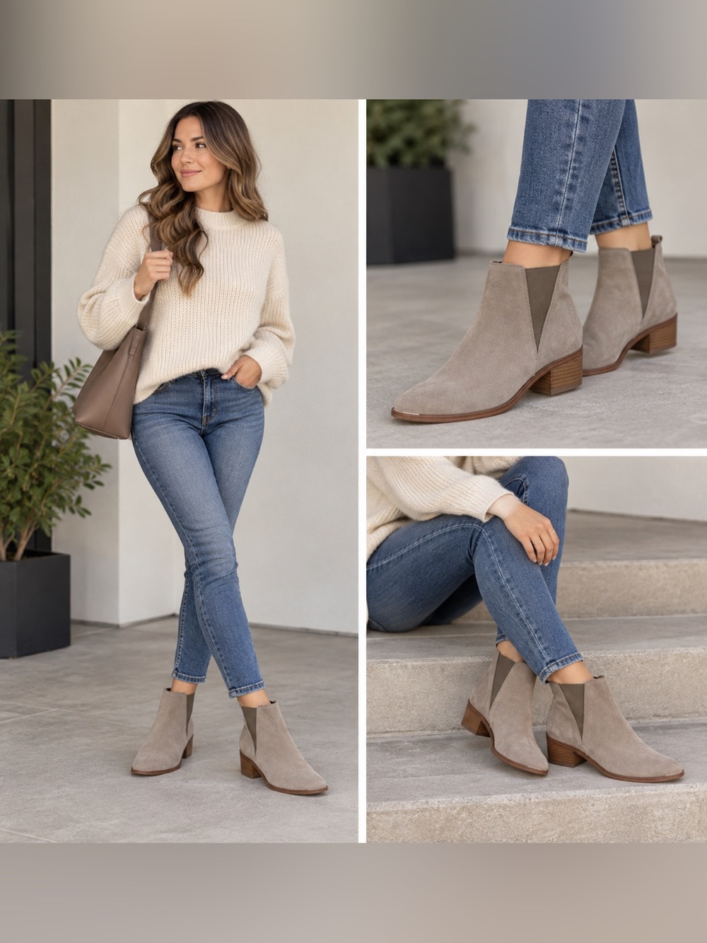 WOMENS Sz 9 MARC FISHER YICALO LEATHER TAN SUEDE ANKLE BOOTS